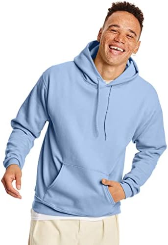 Мъжки hoody Hanes, EcoSmart, С качулка от Памучна смес, Плюшено мек вълнен плат Пуловер с качулка