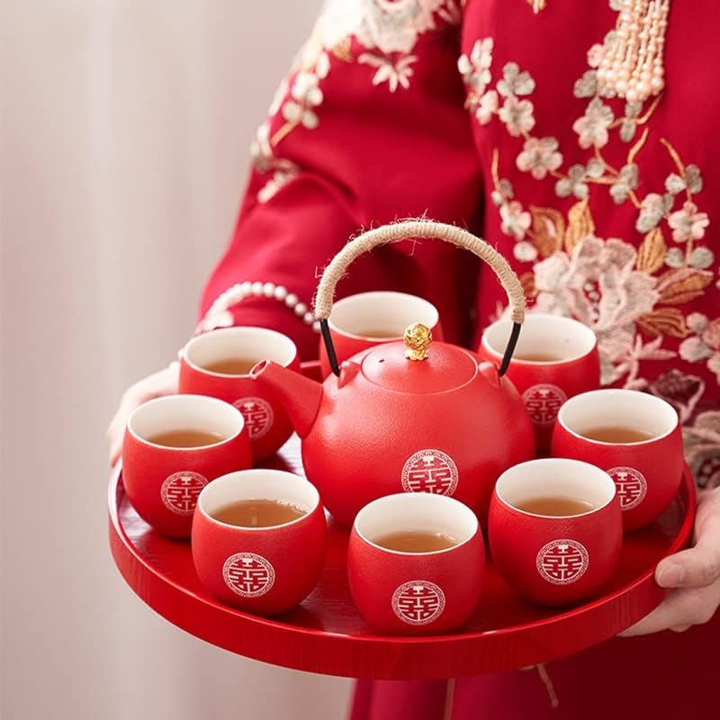 универсален Керамичен Комплект за Приготвяне на Чай Домакински Кана и Комплект Чаши В Китайски Стил Сватбени Подаръци