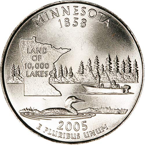 2005 P & D Сатинировка Избор тримесечие на щата Минесота, Без да се позовават на Монетния двор на САЩ Комплект от 2 монети