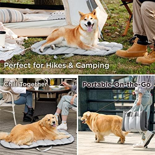 Lesure Travel Camping Dog Bed - Градинска Легло за Кучета, Преносими Подложка за кучета със Средни размери, Водоустойчив Моющийся Подложка за Кучета, Дървени въглища