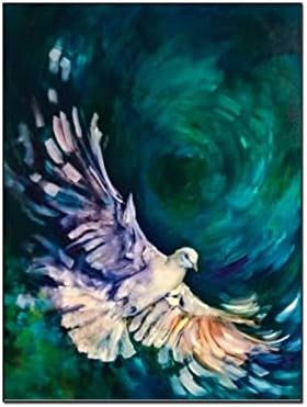 Плакати на Светия Дух Гълъб Стенно Изкуство Живопис на Светия Дух Говори За Таланта Птица Стенно Изкуство Синя Живопис