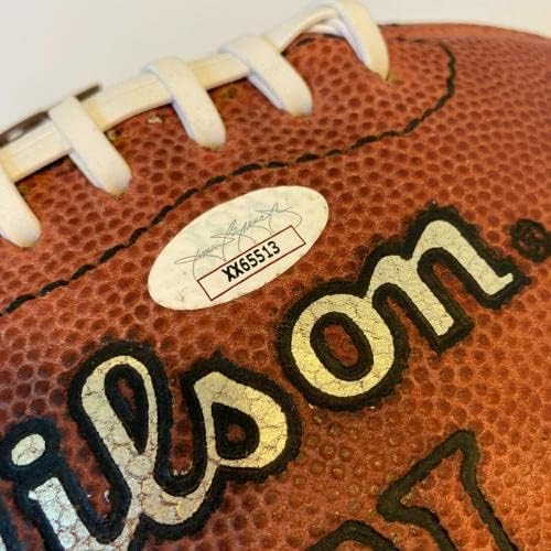 Залата на Славата на Джим Браун 197132 С автограф на Wilson NFL Football Game JSA COA - Футболни топки с автографи