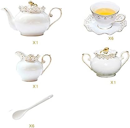 GPPZM 15 Бр. Английски, Определени за Следобеден Чай, чайникът за Черен Чай, Чаша за Хол, Комплект за Кафе Чаши От Костен
