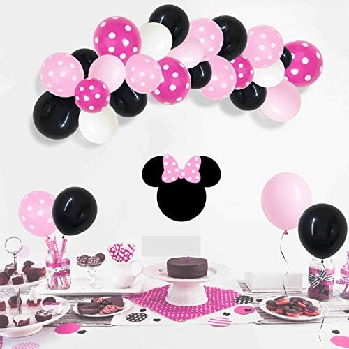 Балони от черно и розово латекс ANSOMO, балони грах с дебелина 12 см, 60 бр.