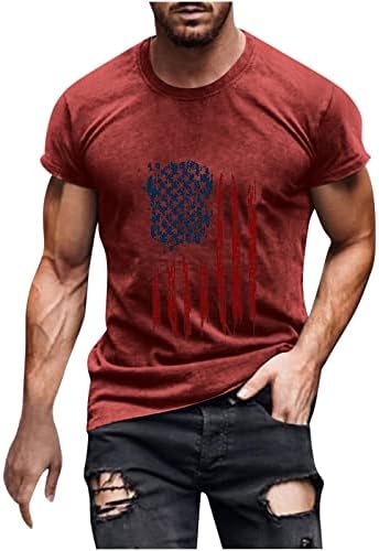 lcepcy Риза с Принтом Американски Флаг за Мъже, Ежедневни Тениски с Кръгло Деколте и Къс Ръкав, Четвърти Юли, Спортни Тениски с Мускули