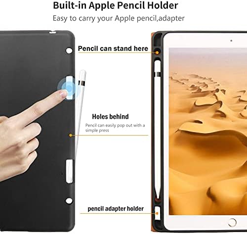 Кожен калъф Gexmil за iPad е 9,7 инча 2018/2017, с вграден държач Apple Молив, калъф-награда от телешка кожа за iPad
