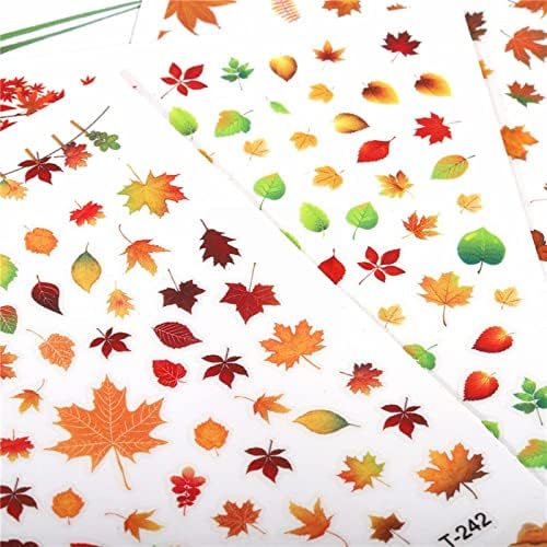 Етикети за изграждане на ноктите под формата на кленов лист популярни през есента и зимата на Етикети за изграждане на
