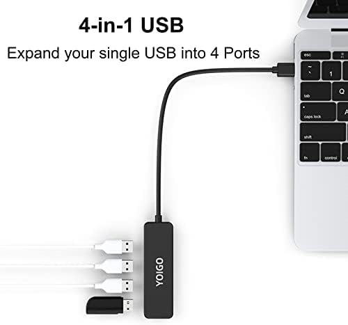 YOIGO USB хъб, USB Сплитер към 4 порта 2.0, 5 опаковки, USB-хъб за лаптоп, MacBook, Surface Pro, КОМПЮТЪР, Флаш памет, Мобилен твърд диск